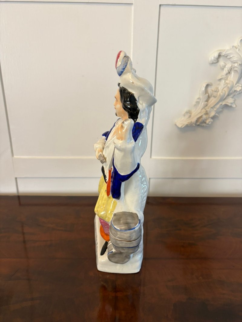 Large Antique Victorian Quality Staffordshire Flatback Figure of Will Watch Smuggler - Image 4